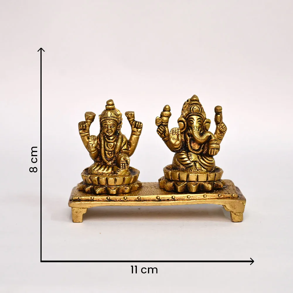 Divine Lakshmi Maa Brass Finish Handmade Idol Set Of 1