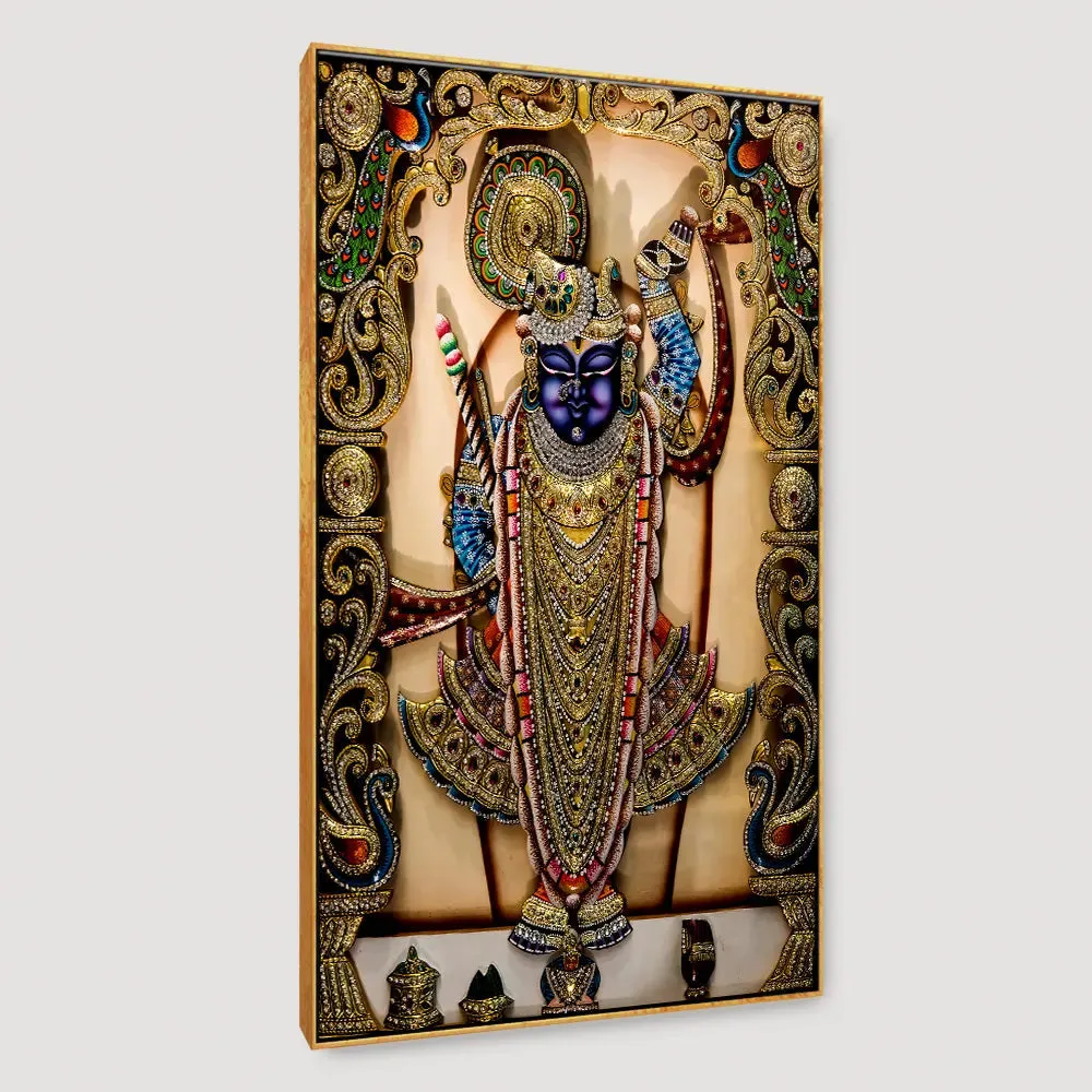 Divine Lord Shreenath ji Painting/ Framed Wallart With Frame