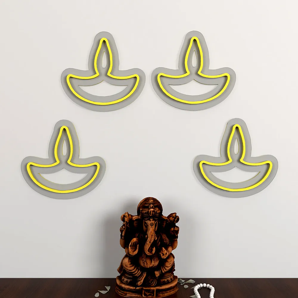 Diwali Diya Neon LED Light- Set of 4