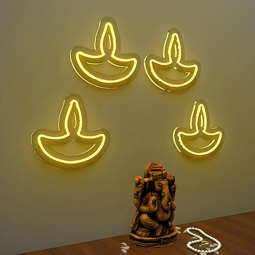 Diwali Diya Neon LED Light- Set of 4