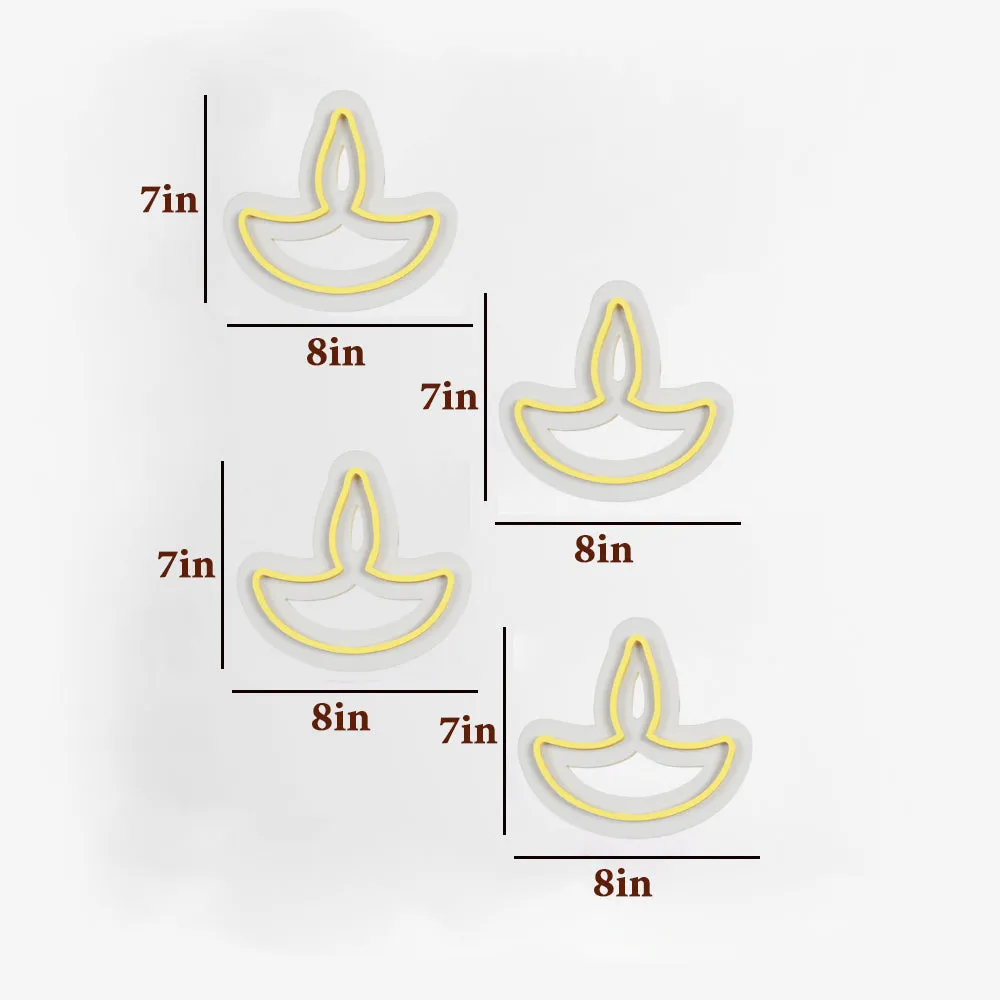 Diwali Diya Neon LED Light- Set of 4