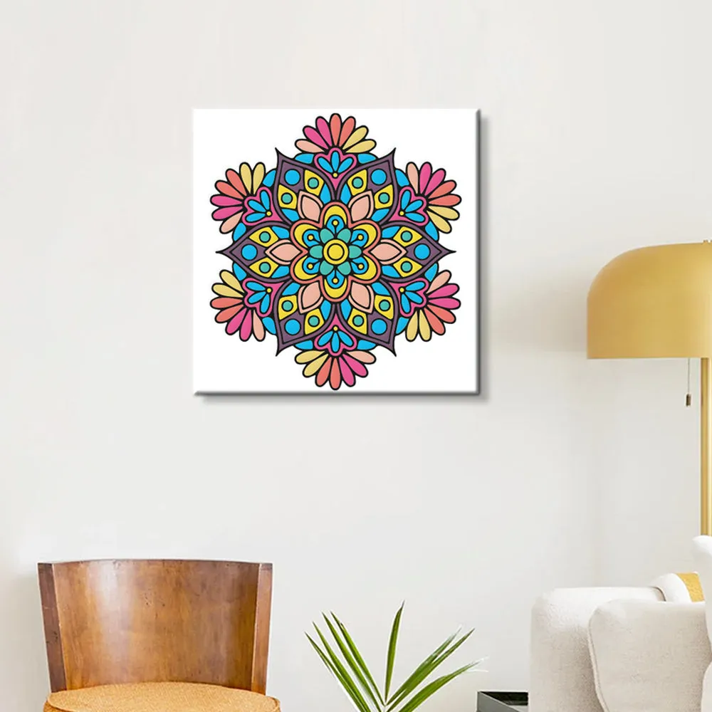 DIY Floral Mandala Canvas Painting