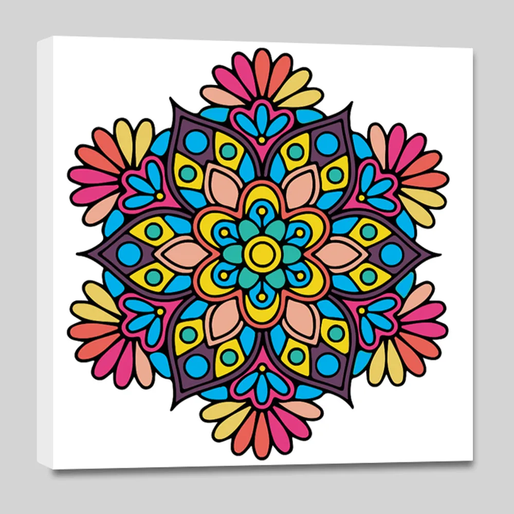 DIY Floral Mandala Canvas Painting