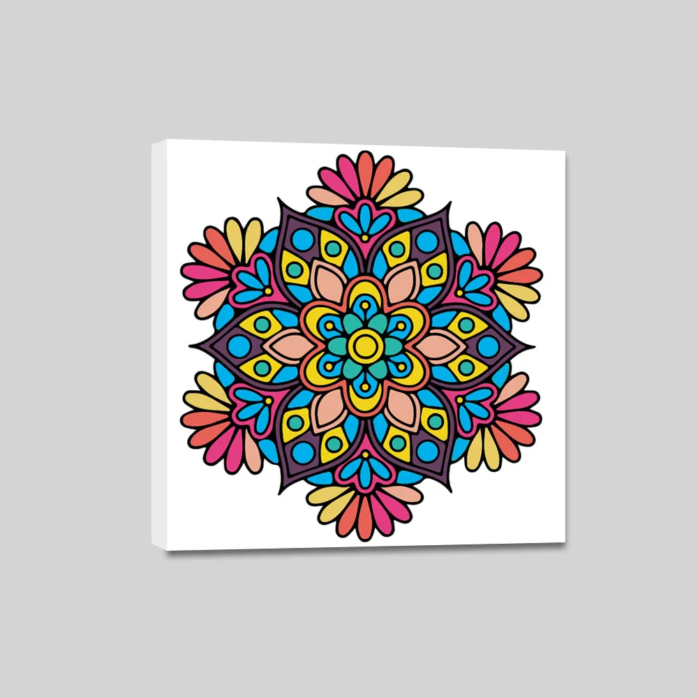 DIY Floral Mandala Canvas Painting