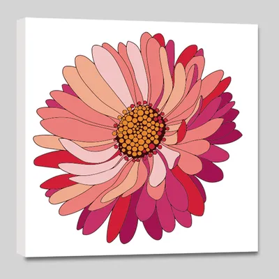 DIY Pink Dahlia Canvas Painting