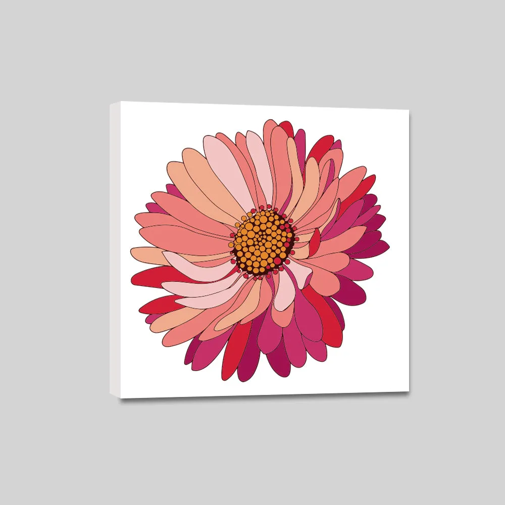 DIY Pink Dahlia Canvas Painting