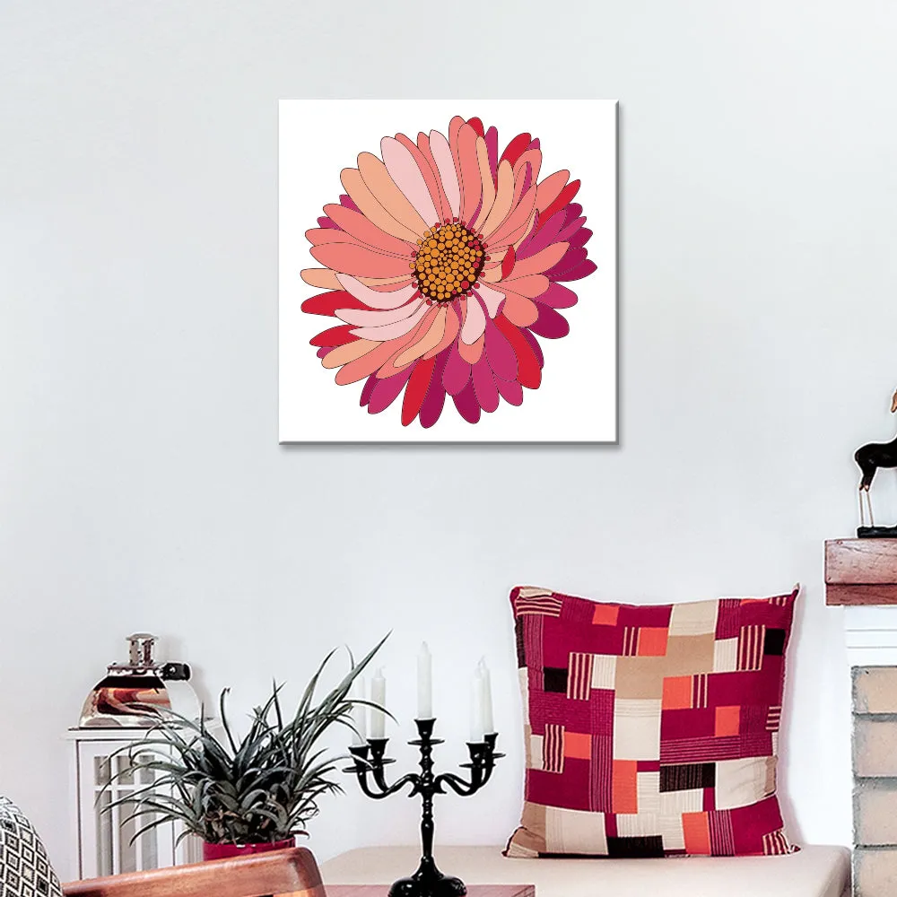 DIY Pink Dahlia Canvas Painting