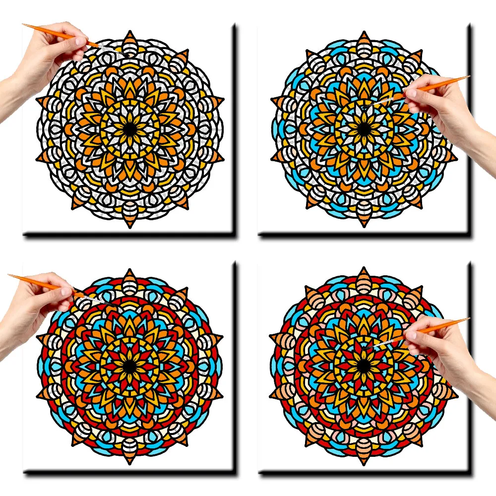 DIY Traditional Mandala Art Canvas Painting