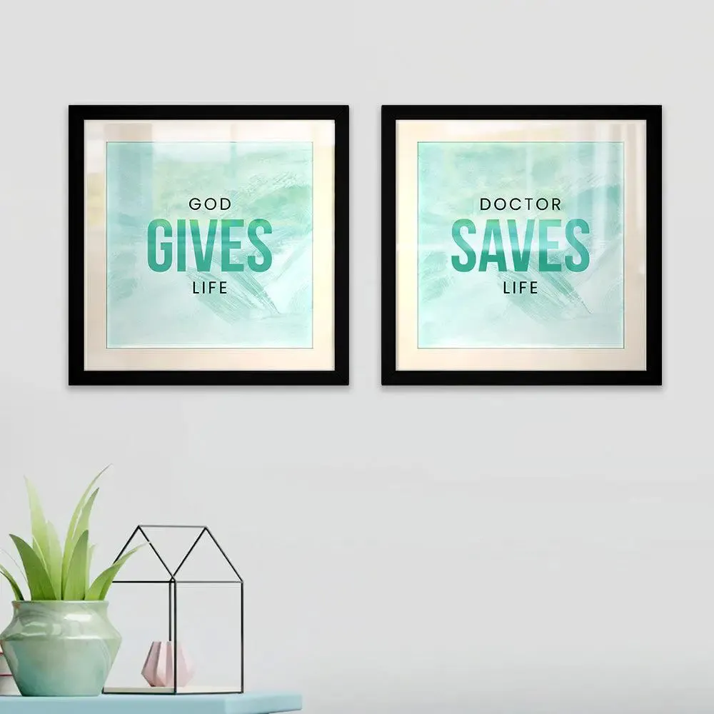 "Doctor The Life Savior" Set of 2 Framed Wall Art for Doctor / Gift for Doctor