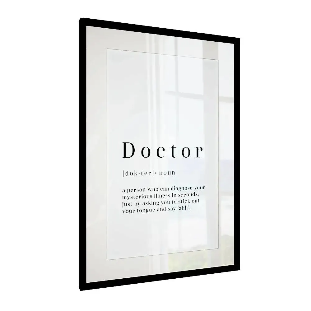 Doctor's Definition Quirky Framed Wall Art Gift for Doctor / Decor for Doctor Clinic