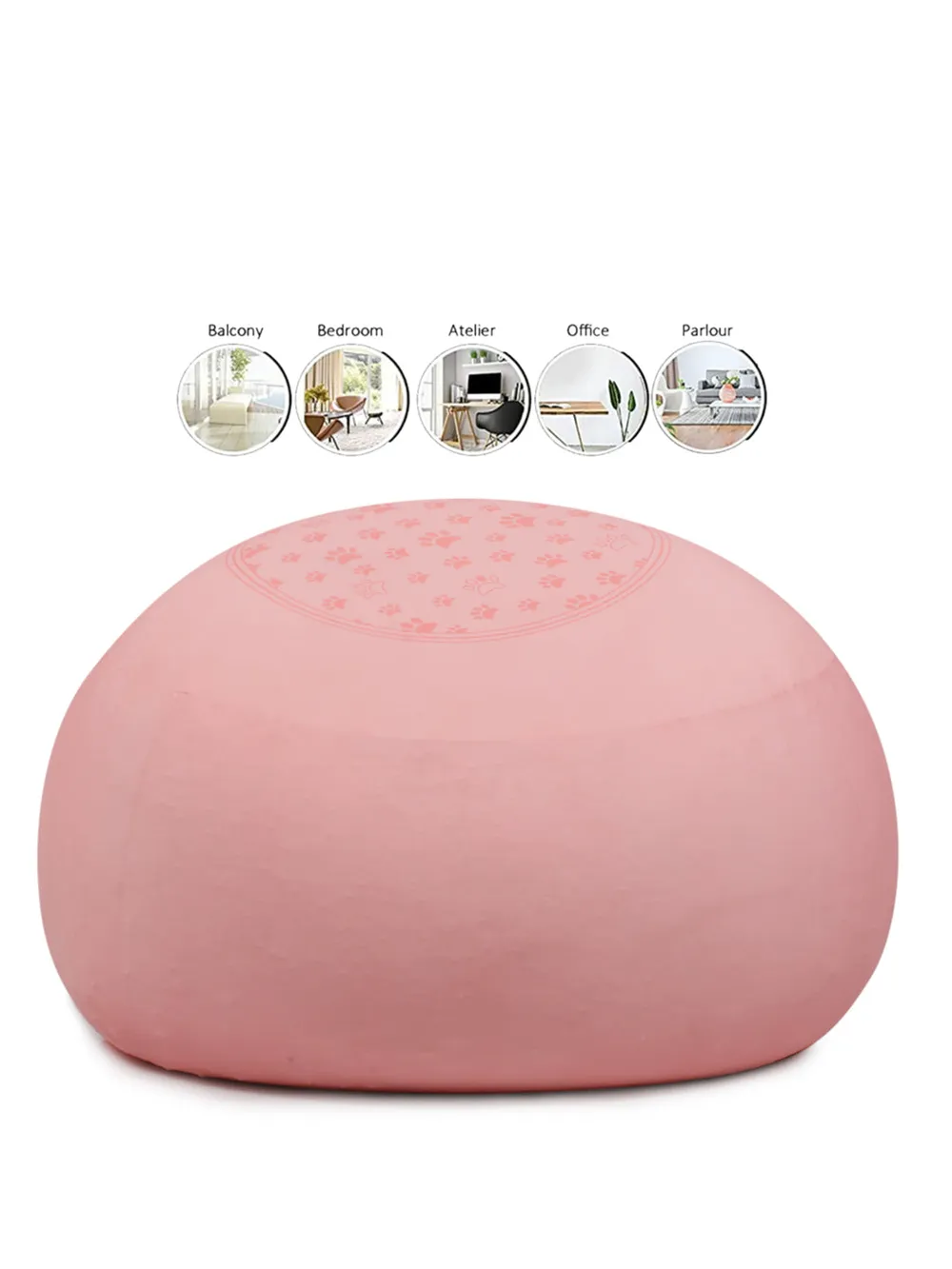 Dog Paw Cute Patterned Pink Bean Bag (Beans Not Included) XL