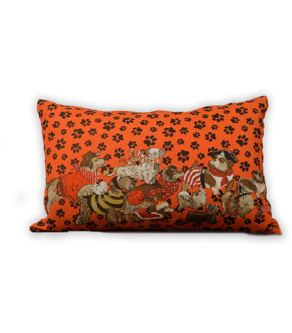 Dog Paw Print Cushion Cover