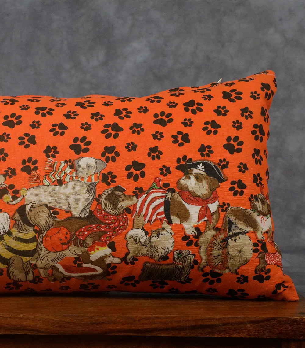 Dog Paw Print Cushion Cover