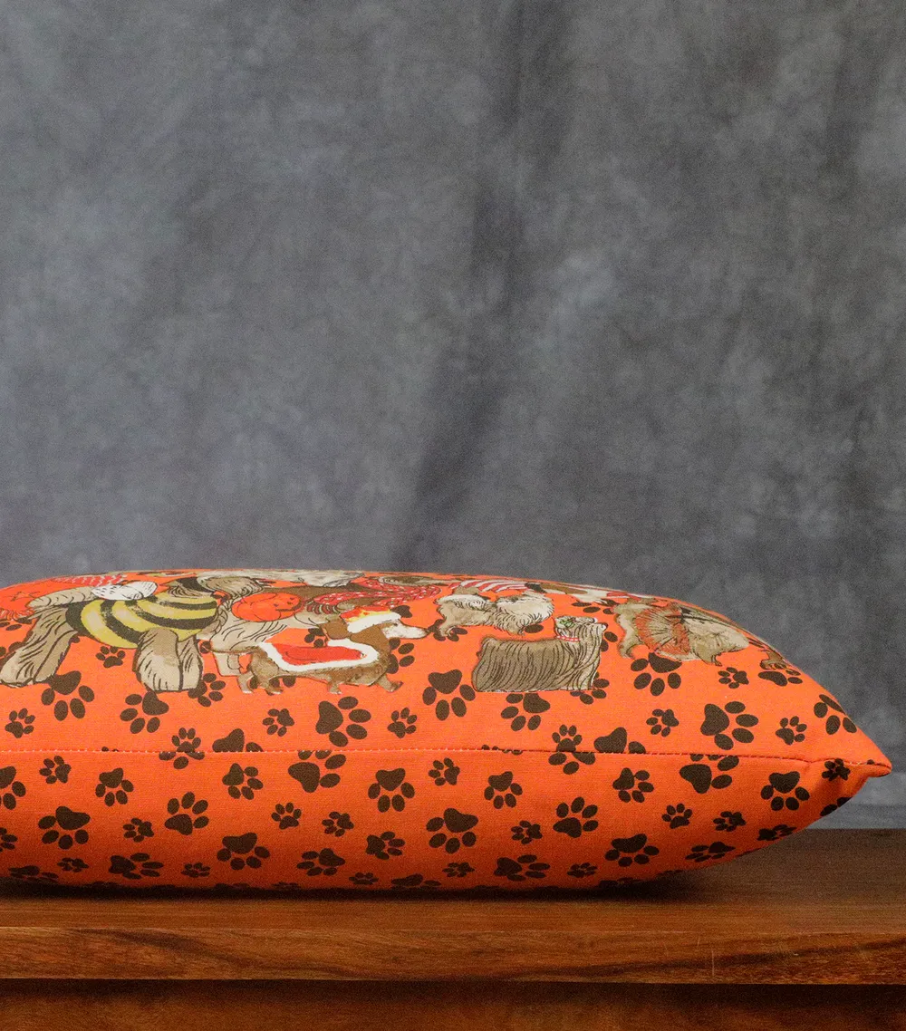 Dog Paw Print Cushion Cover
