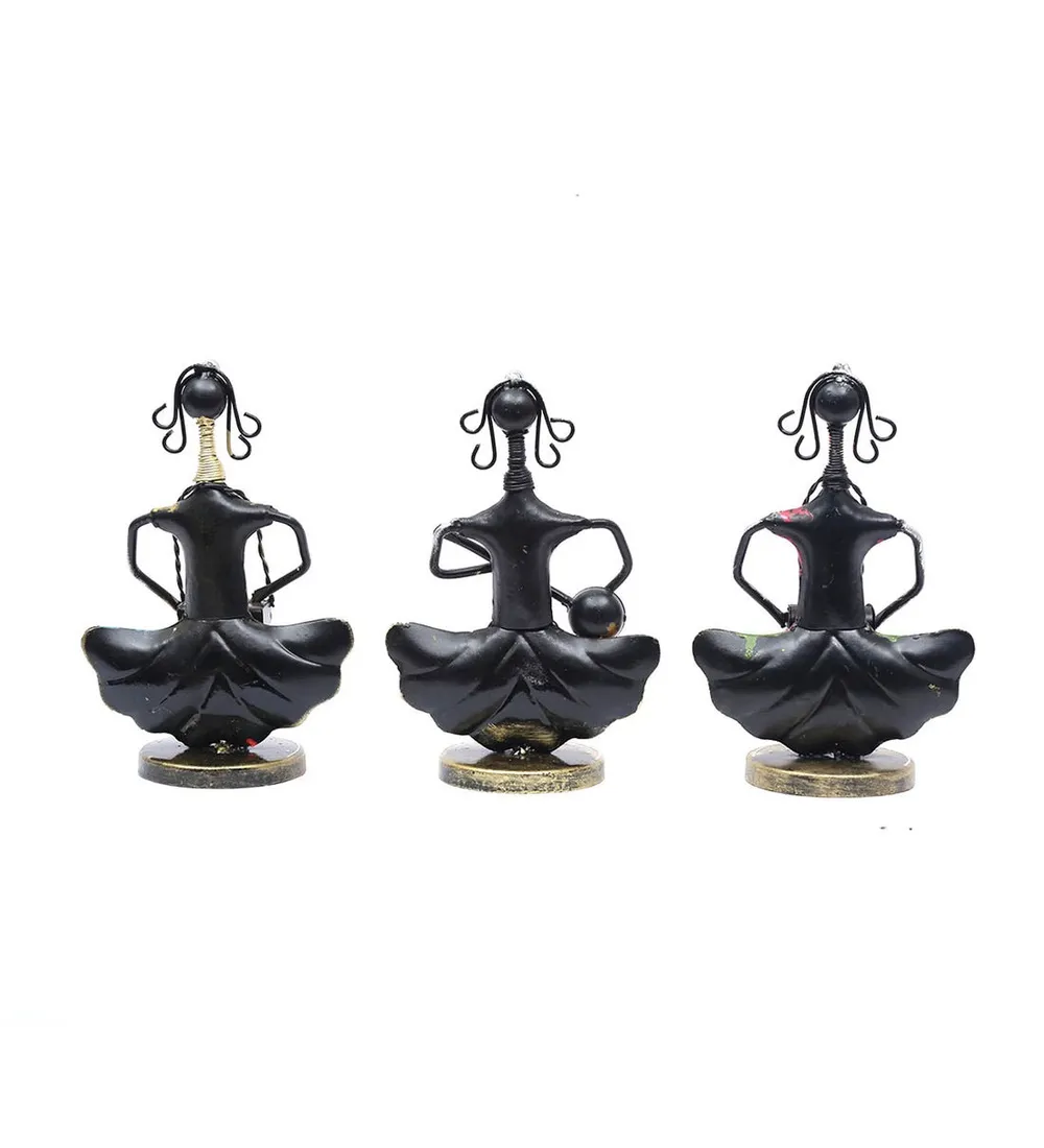 Doll Musicians Metal Figurines Set / Showpiece Of 3