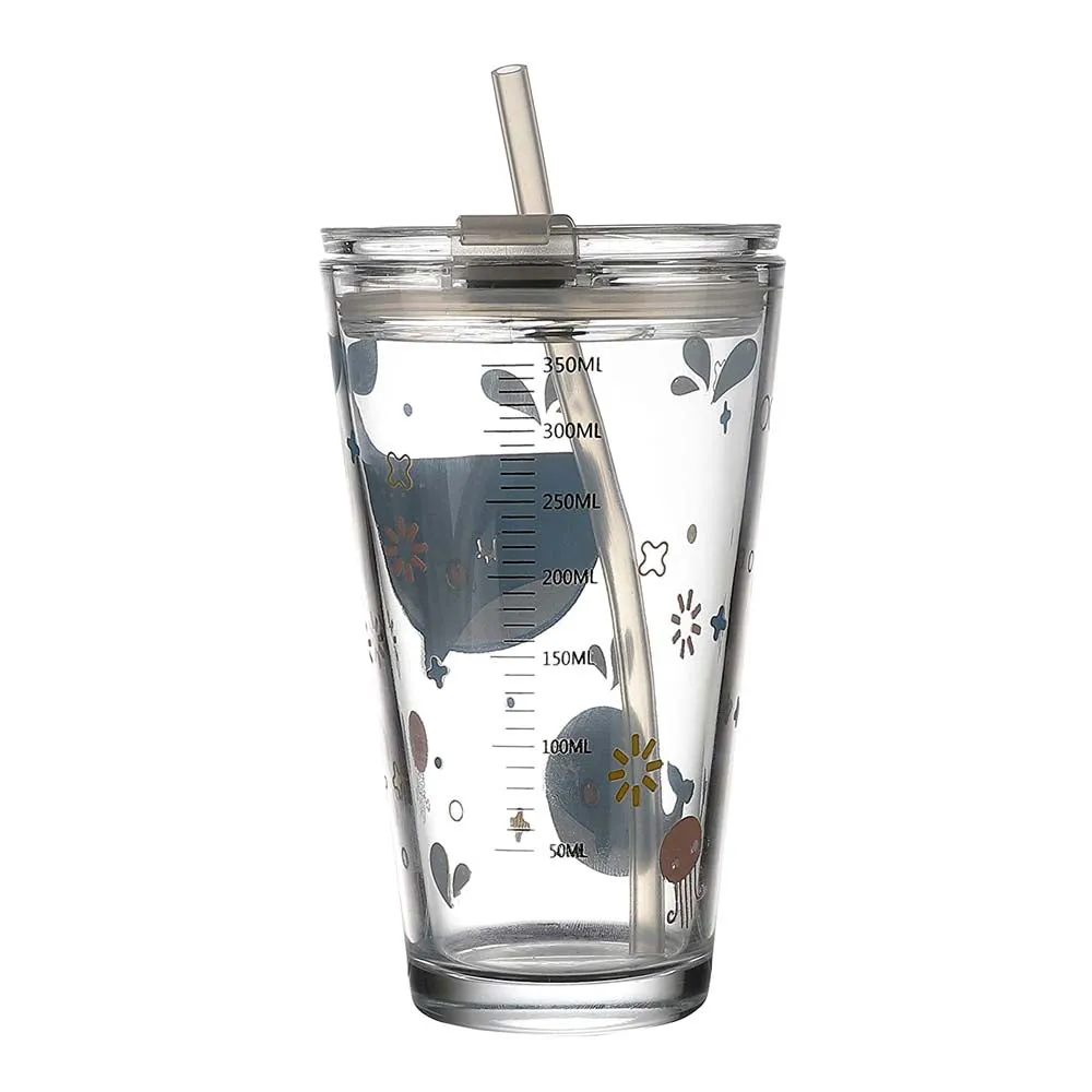 Dolphin Print Starbucks Glass Mason Jar With Straw