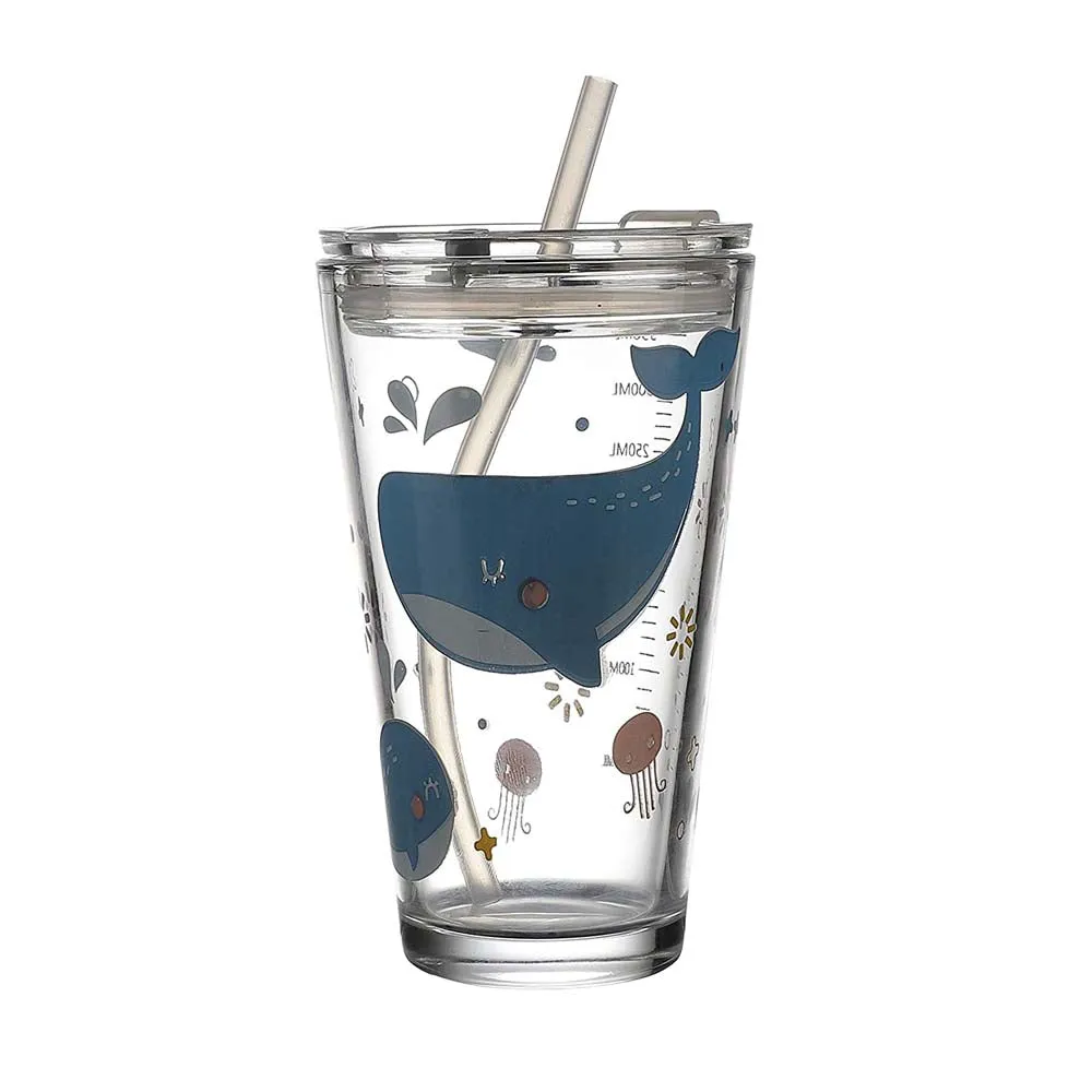 Dolphin Print Starbucks Glass Mason Jar With Straw