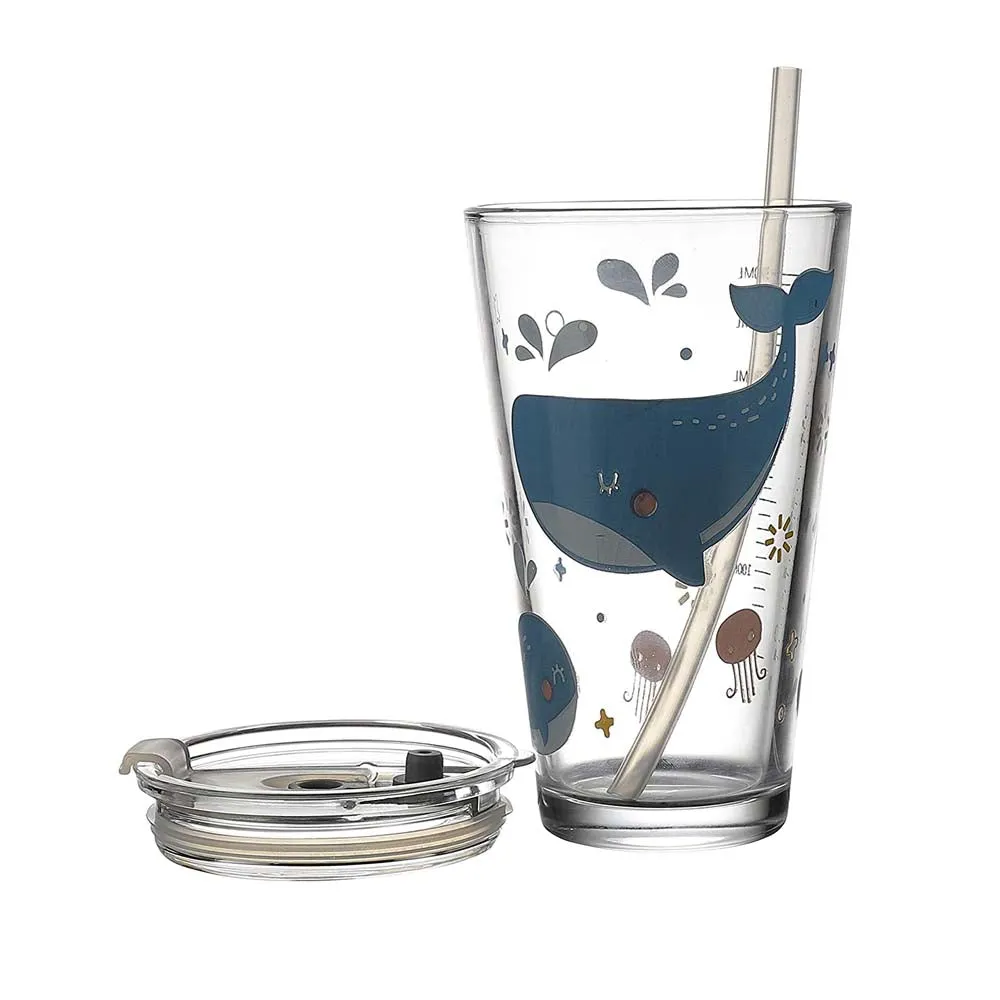 Dolphin Print Starbucks Glass Mason Jar With Straw