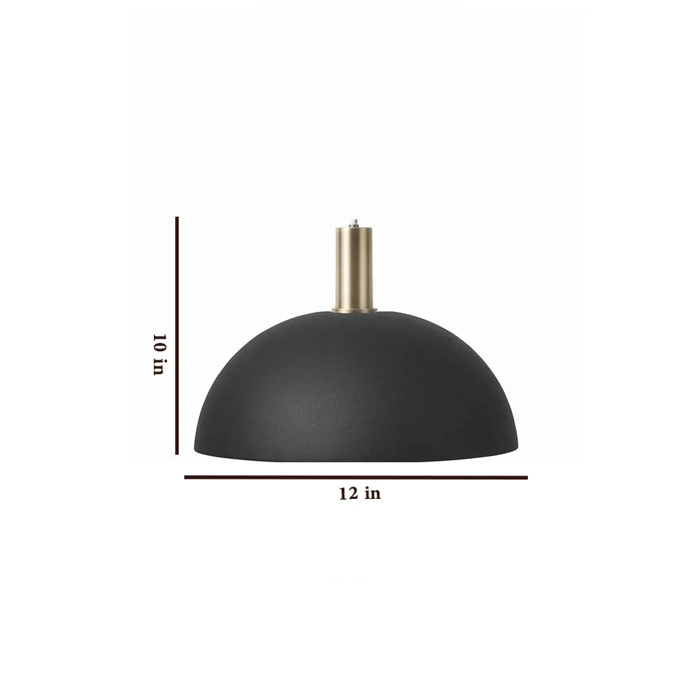 Dome Shaped Matte Black Hanging Lamp