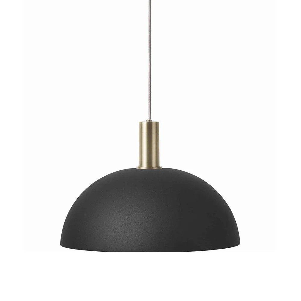Dome Shaped Matte Black Hanging Lamp