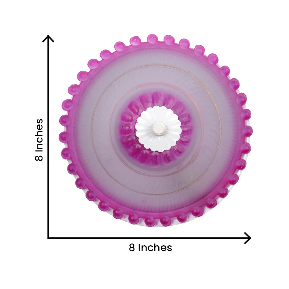 Dome Shaped Pink Artistic Bordered Flush Mount Light