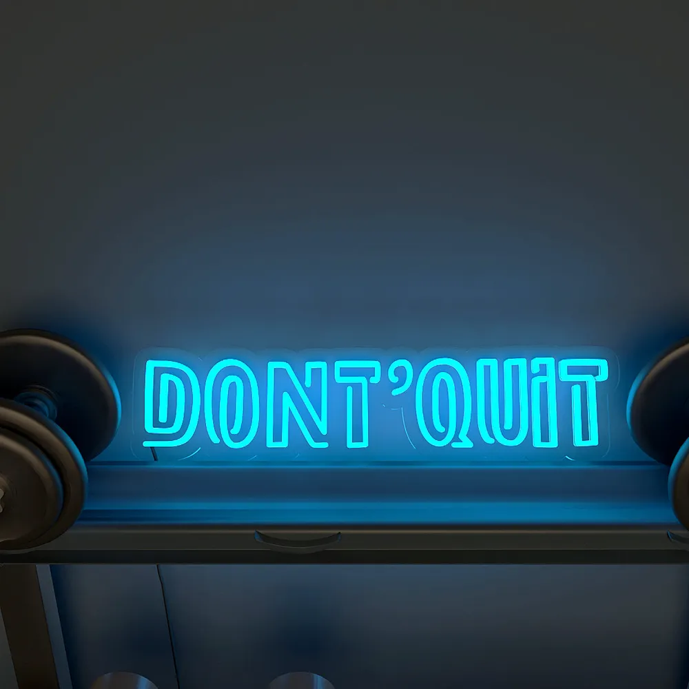 Don't Quit' Motivational Quote LED Neon Light for Gym Wall Decor Red
