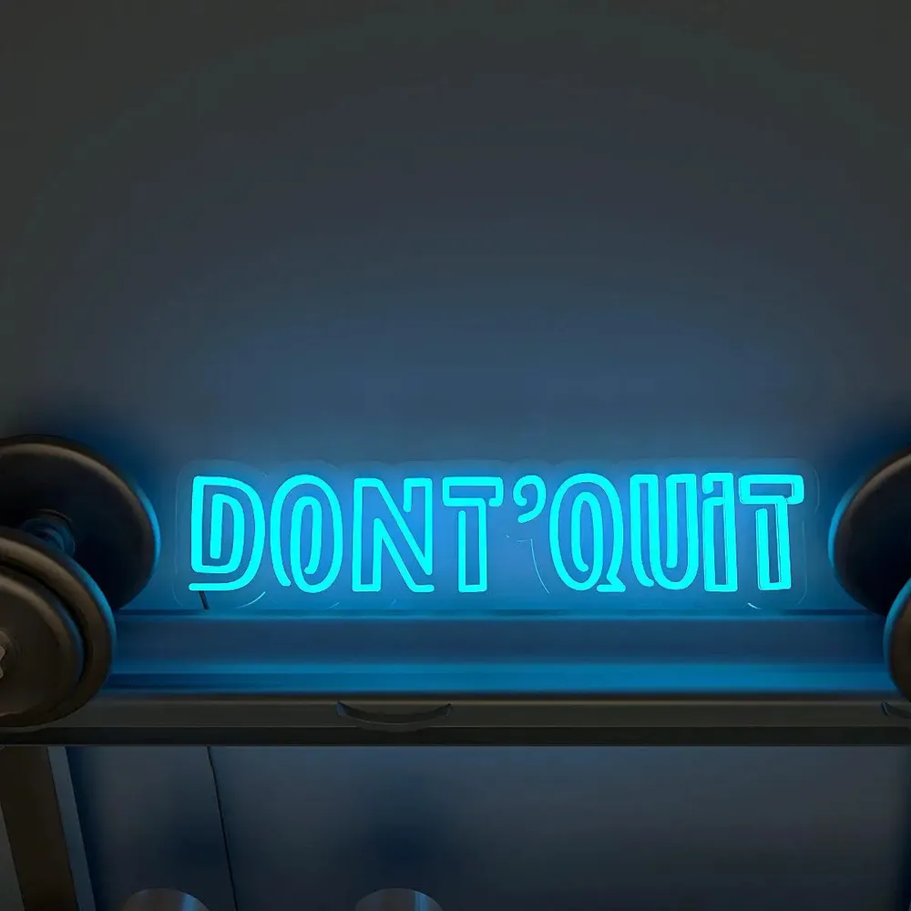 Don't Quit' Motivational Quote LED Neon Light for Gym Wall Decor Red