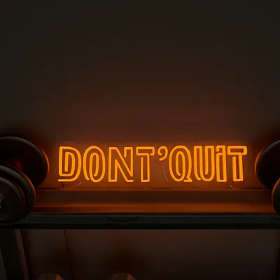 Don't Quit' Motivational Quote LED Neon Light for Gym Wall Decor
