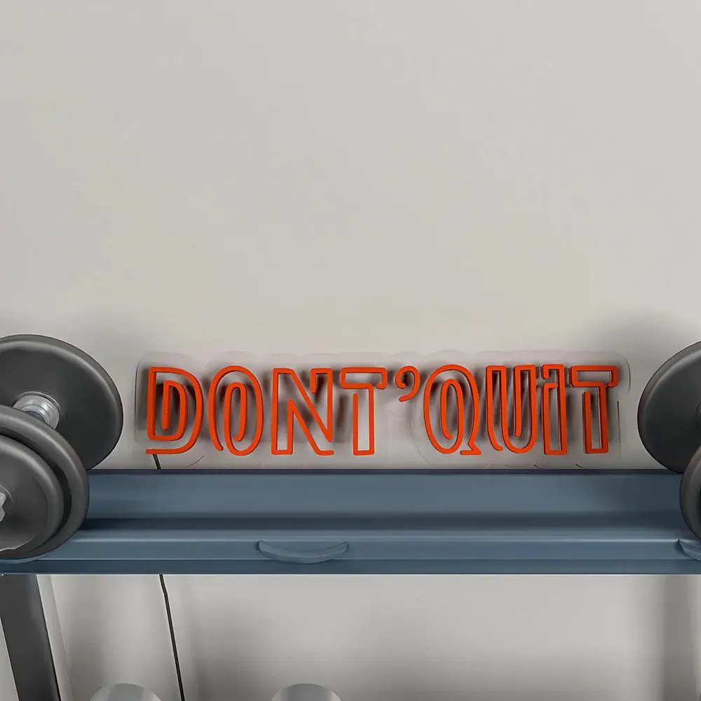 Don't Quit' Motivational Quote LED Neon Light for Gym Wall Decor Red