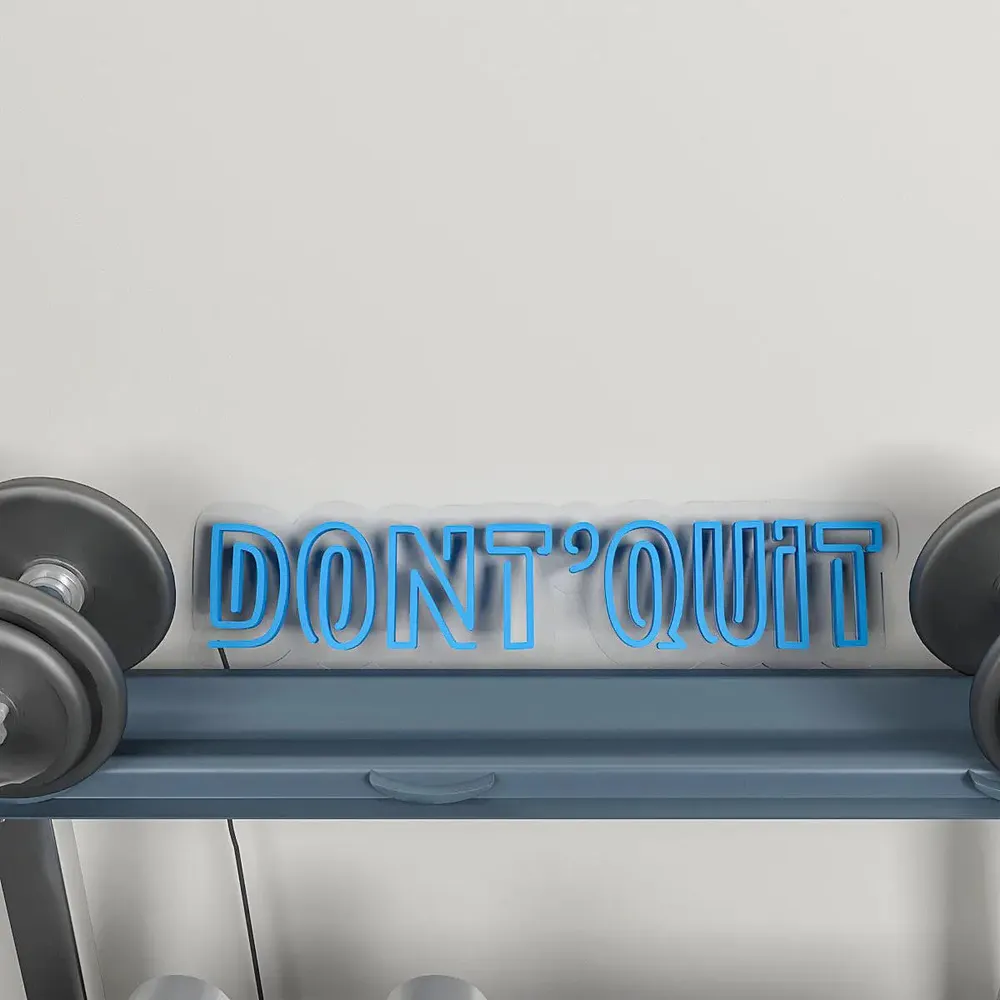 Don't Quit' Motivational Quote LED Neon Light for Gym Wall Decor Red