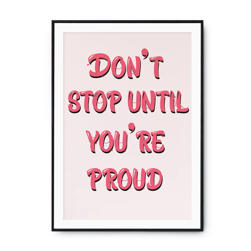 Don't Stop Motivational Frame In Pink