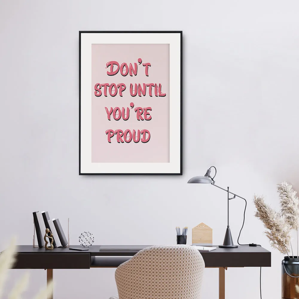 Don't Stop Motivational Frame In Pink