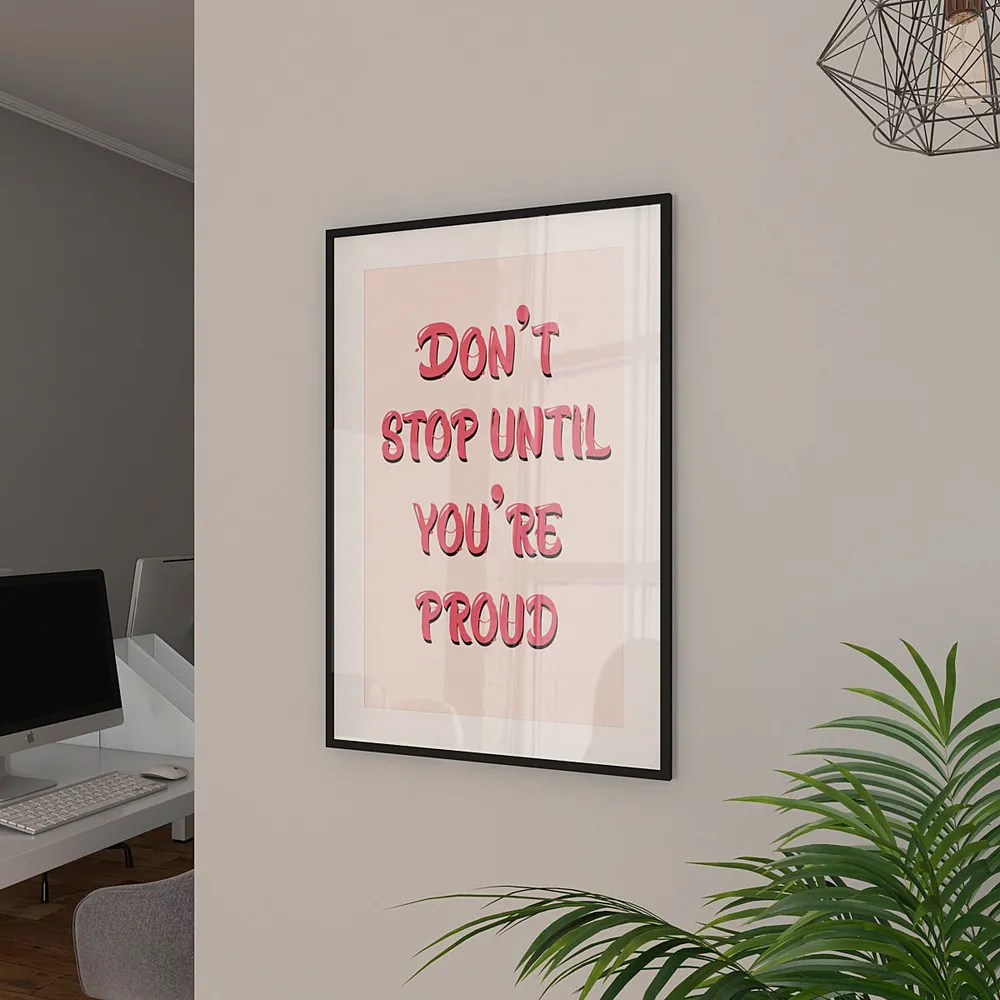 Don't Stop Motivational Frame In Pink