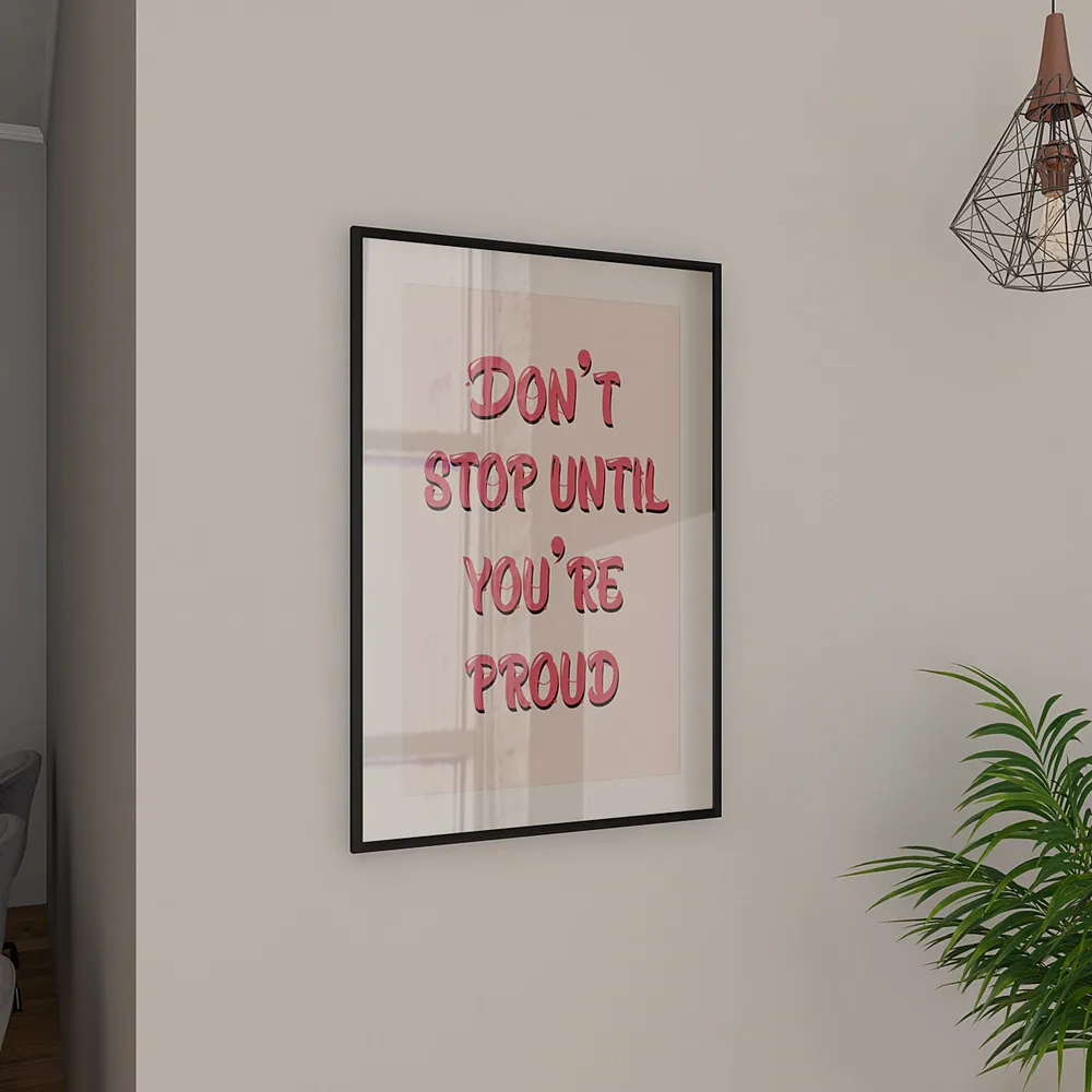 Don't Stop Motivational Frame In Pink