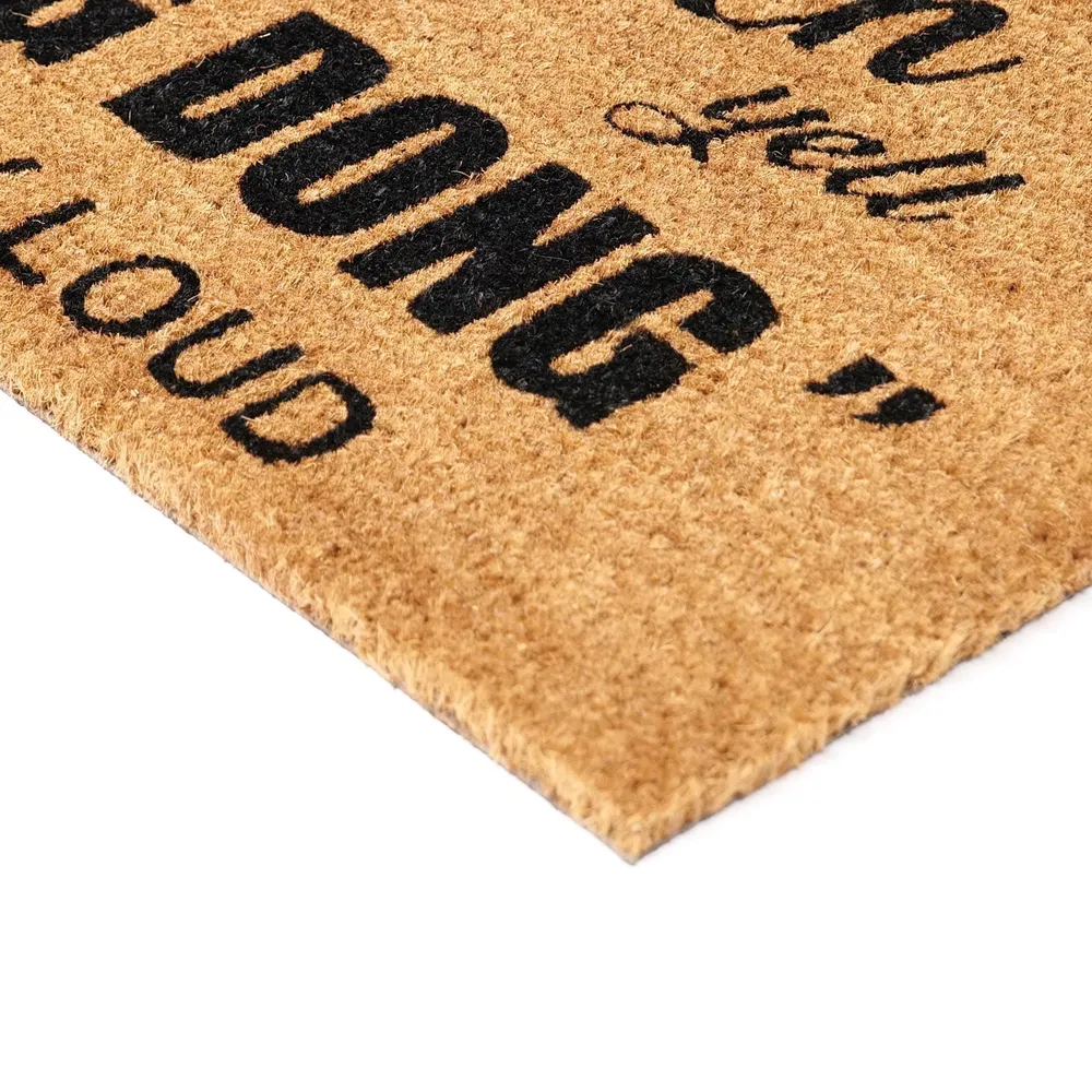 Doorbell Broken, Yell Ding Dong Really Loud Printed Natural Coir Doormat