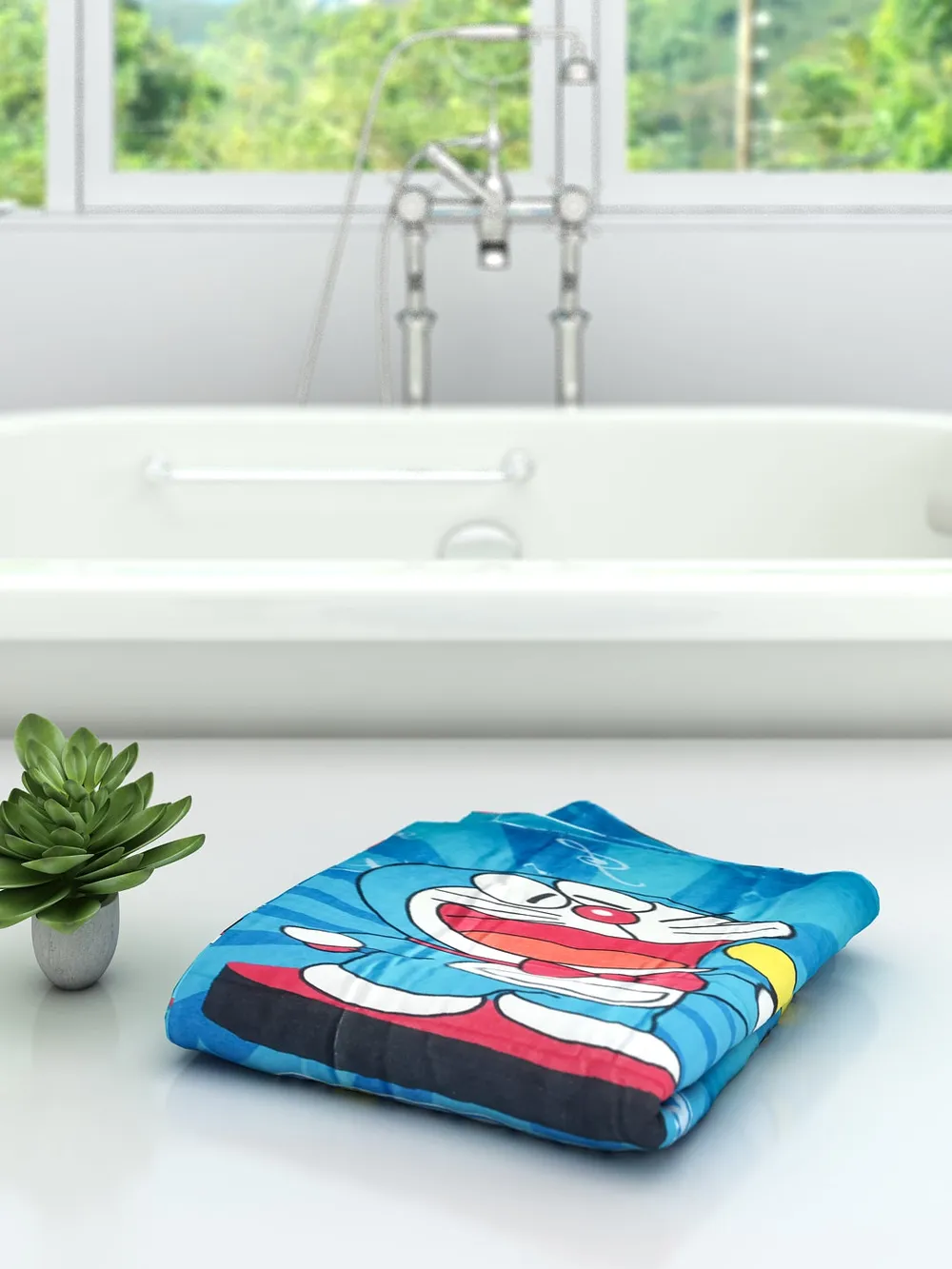 Doraemon Blue Kids Cotton Bath Towel
