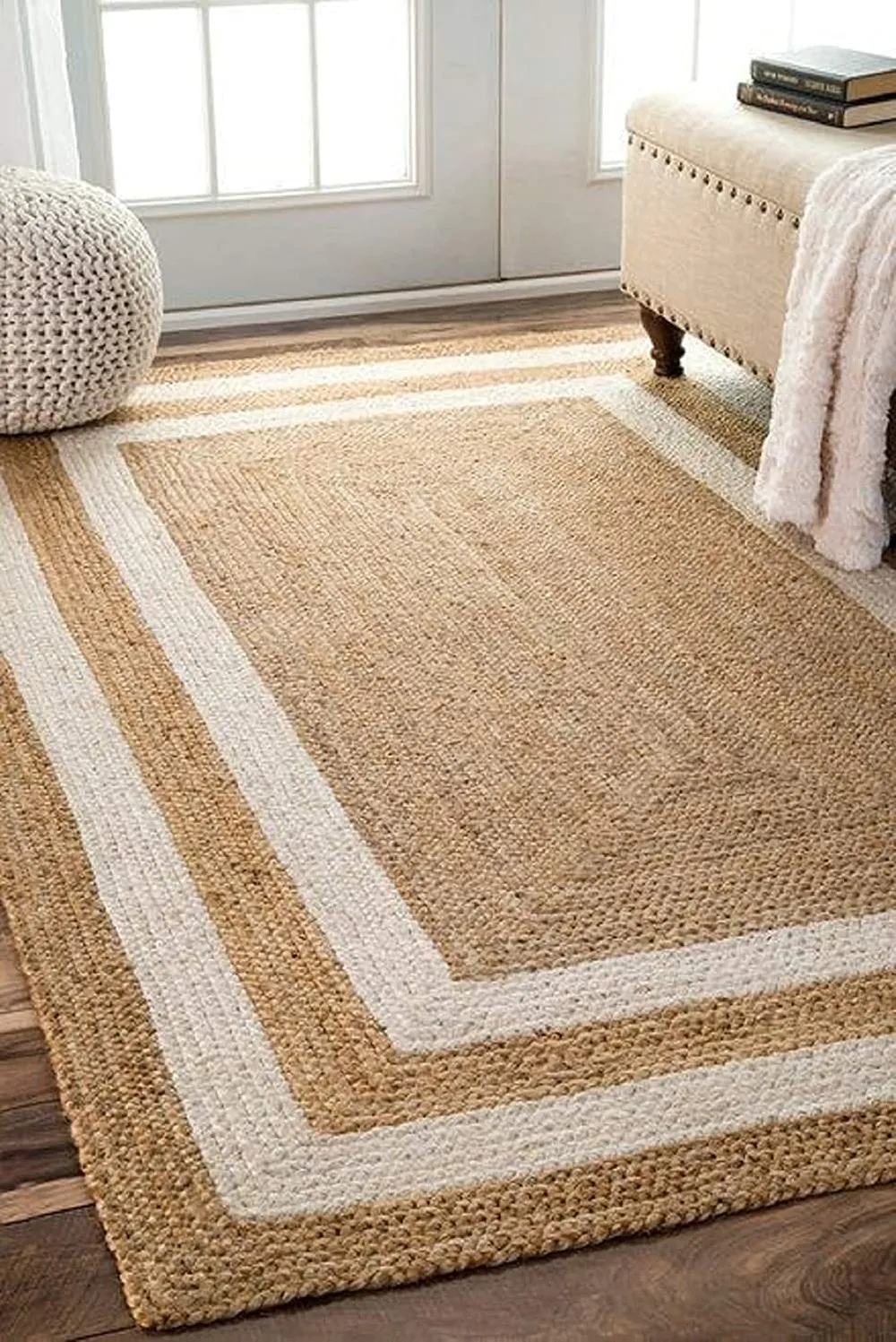 Double Bordered Striking Traditional Jute Rug XS (2*3ft)
