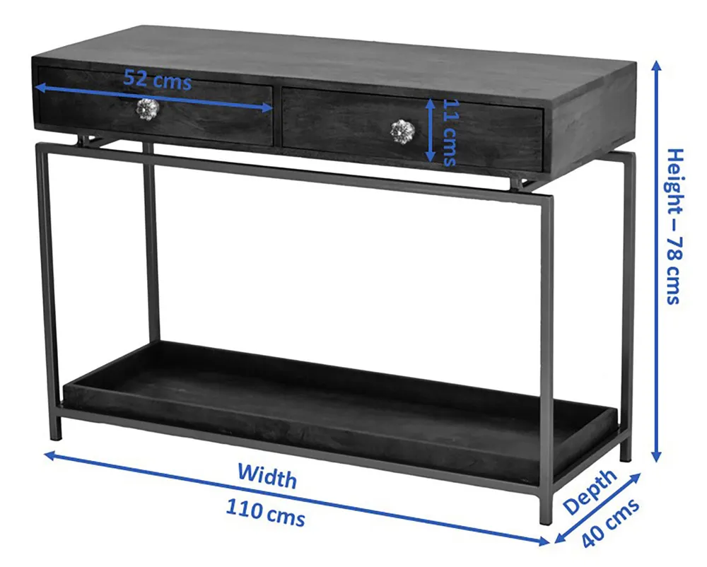 Double Drawer With Tray Solid Wood Red Console Table With Golden Iron Frame Red