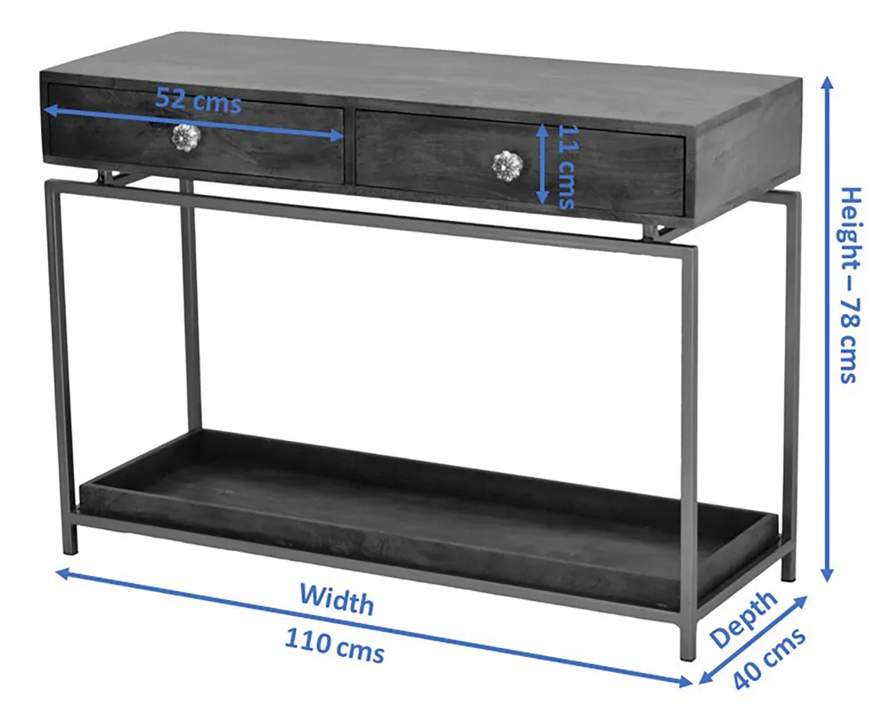 Double Drawer With Tray Solid Wood Red Console Table With Golden Iron Frame Red