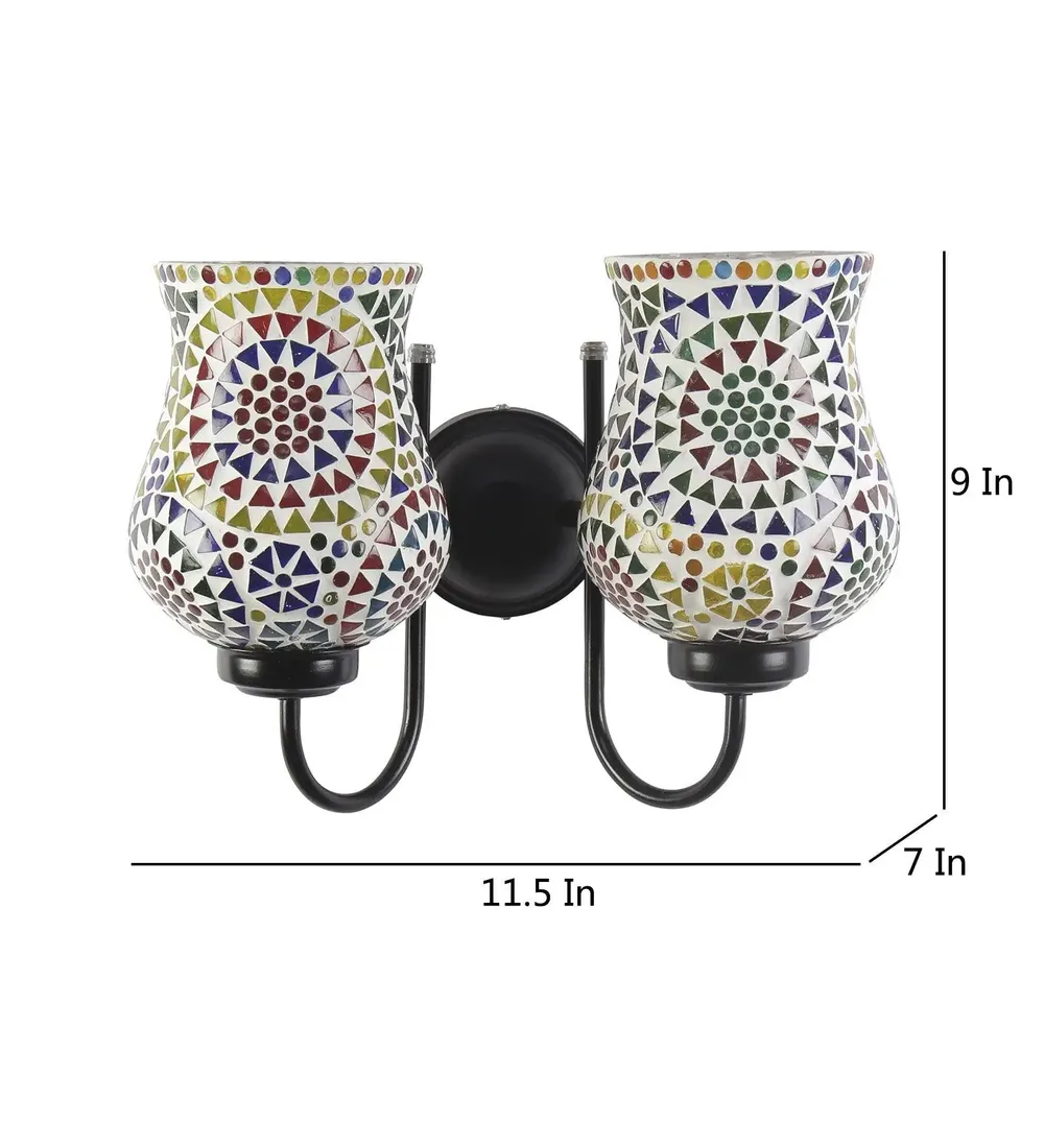 Double Multicolor Dotted Mosaic Wall Lamp