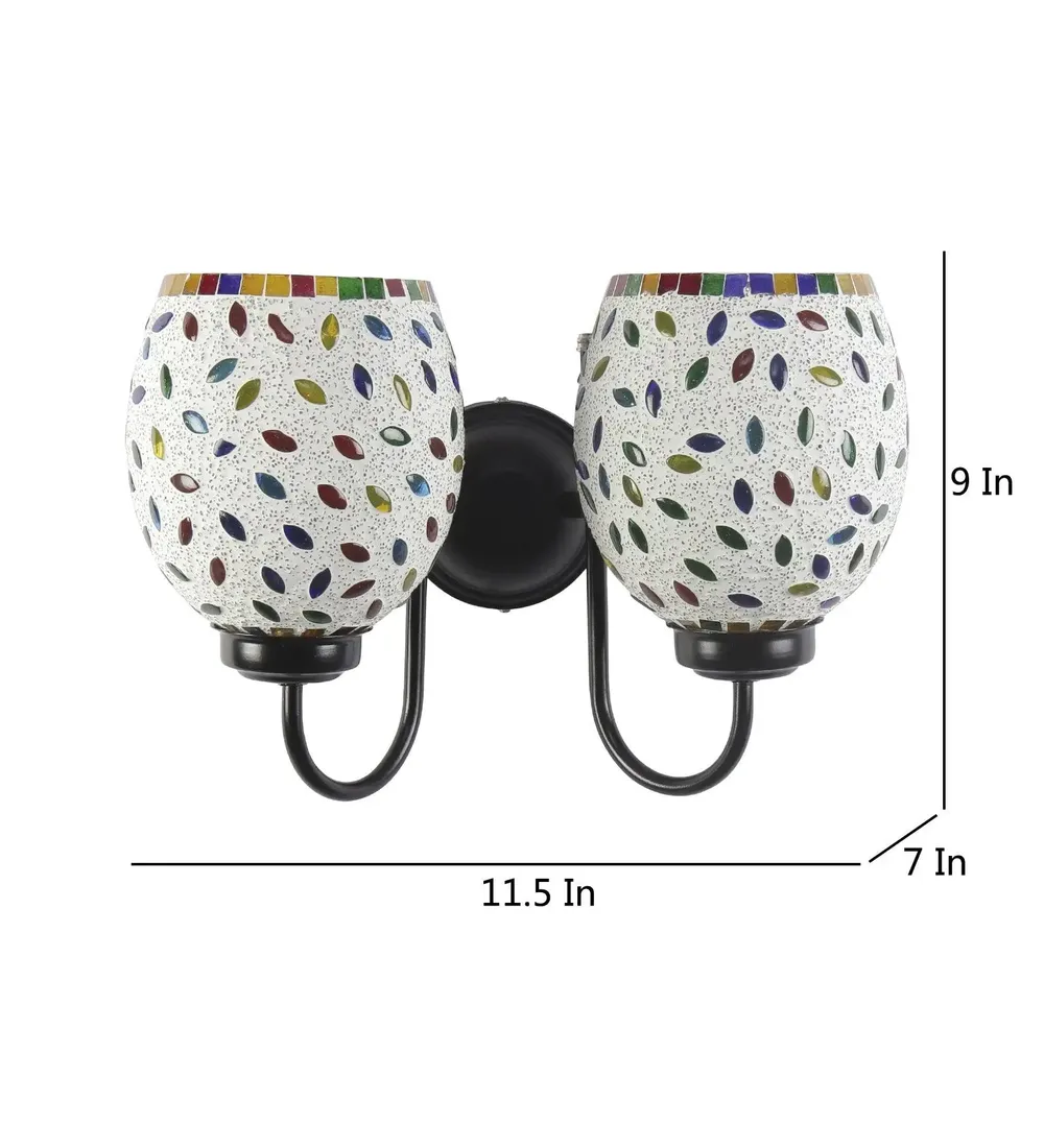 Double Multicolor Vibrant Mosaic Wall Lamp