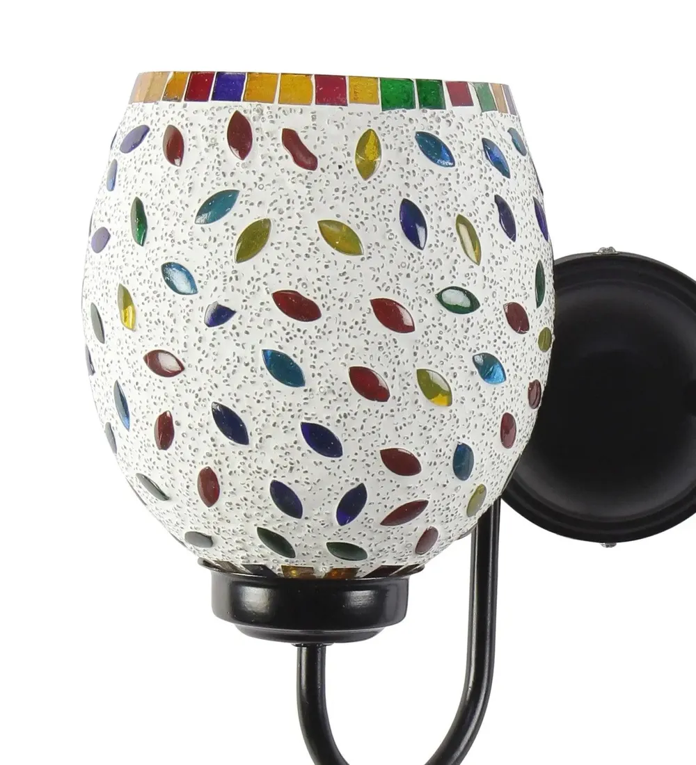 Double Multicolor Vibrant Mosaic Wall Lamp