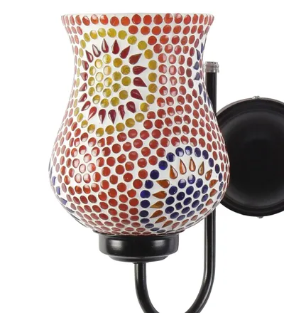 Double Multicolor Warm Toned Mosaic Wall Lamp