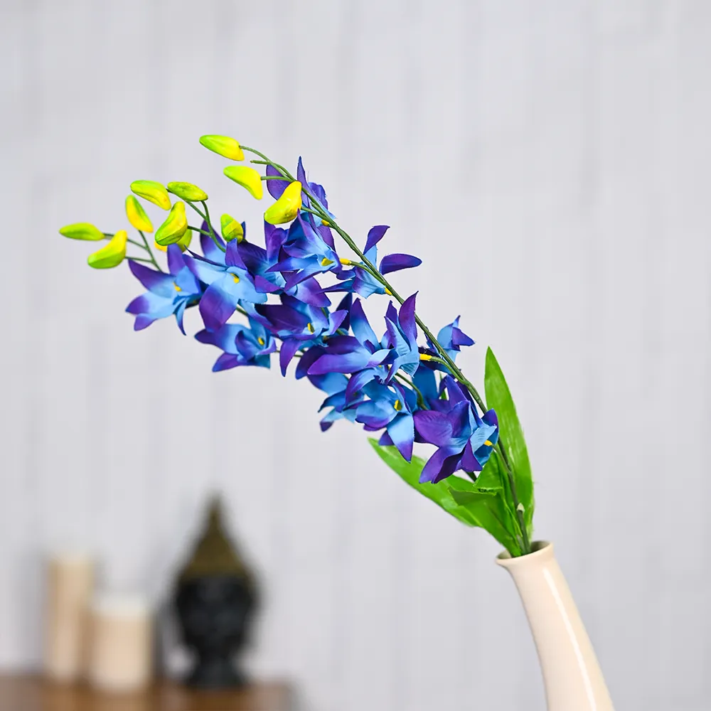Dreamy Blue Artificial Orchid Strands Set Of 2