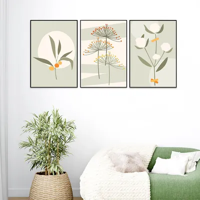 Dreamy Dandelions Green Frames Set Of 3