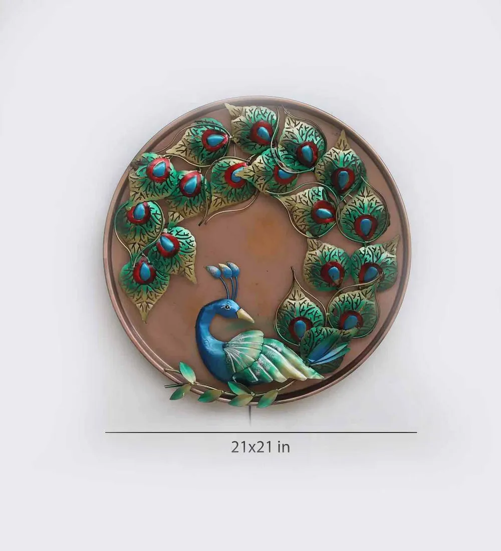 Dreamy Peacock Designer Backlit Metal Wall Art