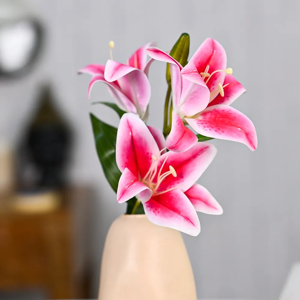 Dreamy Pink Lily Artificial Flower Strands Single Piece
