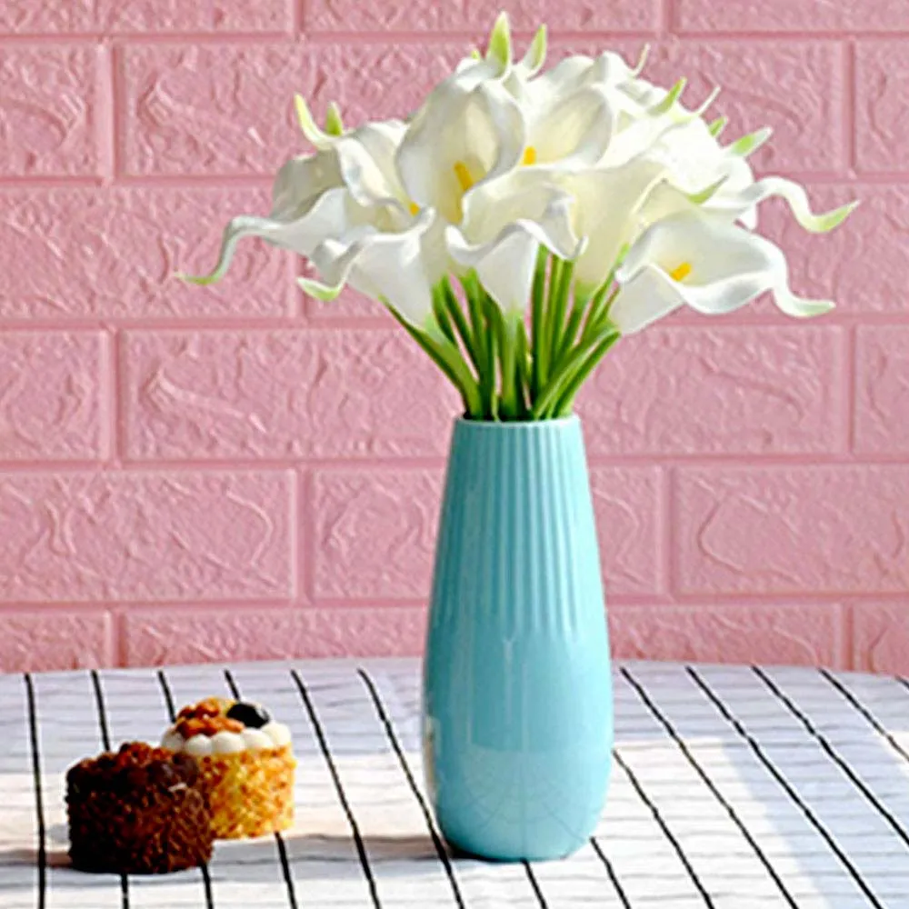 Dreamy White Artificial Calla Lily Flowers Bunches Set Of 10
