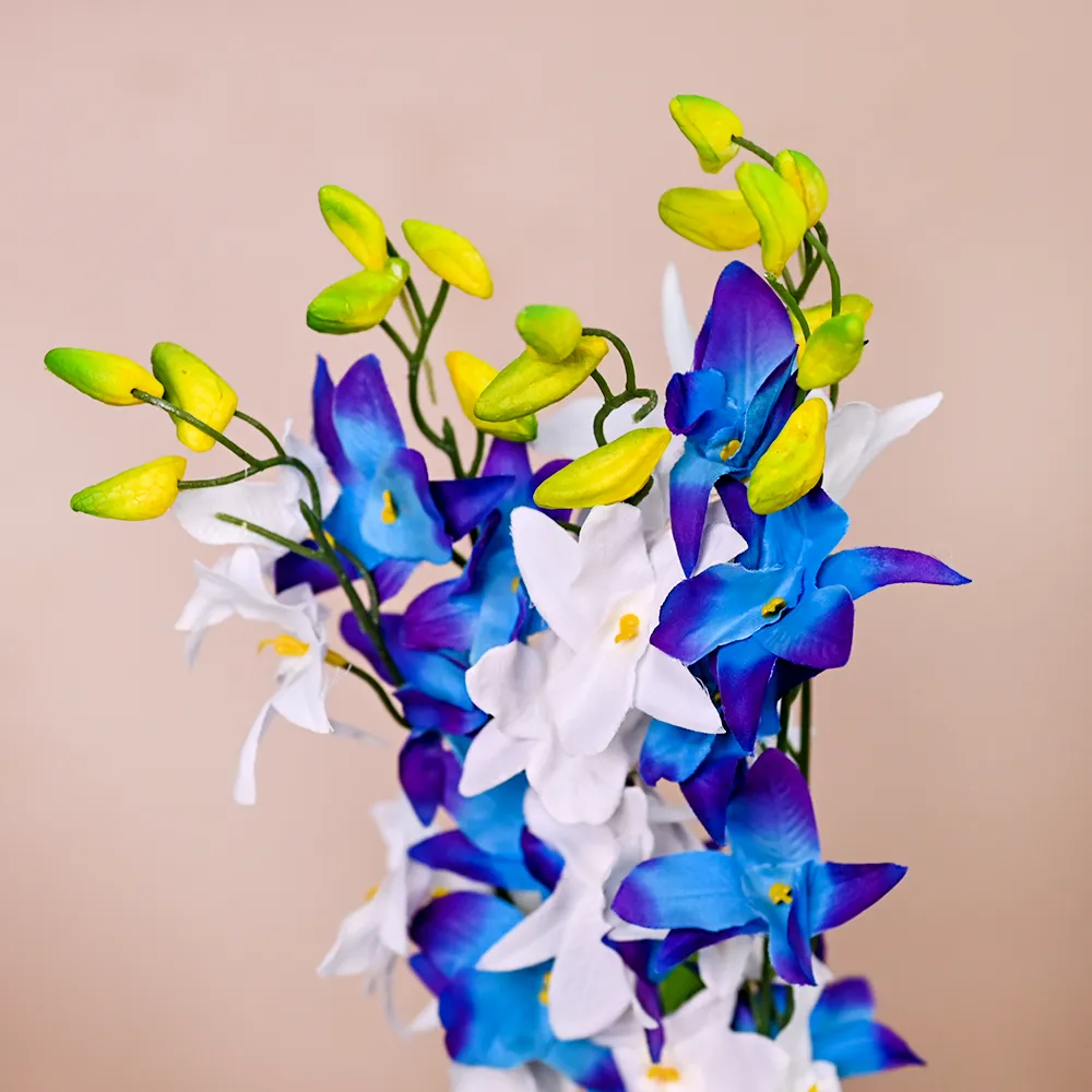 Dreamy White & Blue Artificial Orchid Bunch Combo