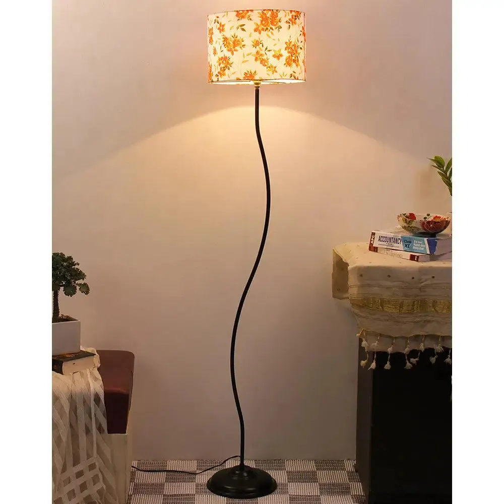 Drum Curvy Floor Lamp with Drum Shade